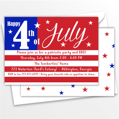 Fourth of July - Grand Ol' Flag Custom Invitations