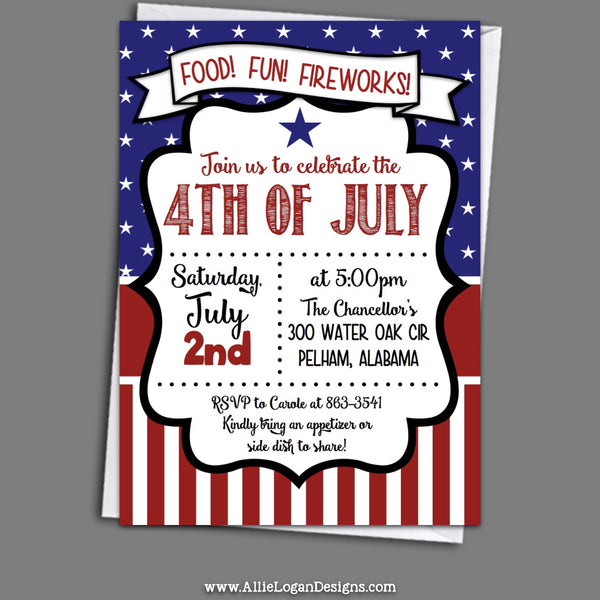 4th Of July Invitations - Uncle Sam's Party