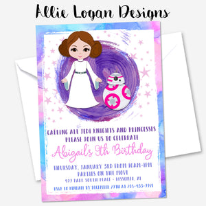 Star Wars Princess Birthday Custom Invitations