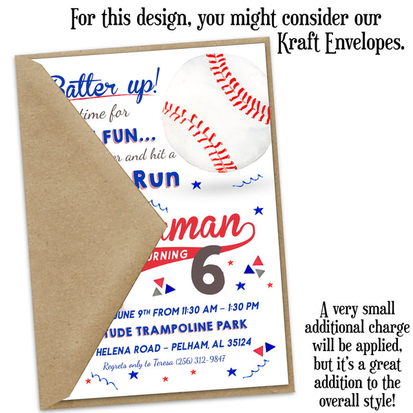 Baseball Home Run Personalized Invitation