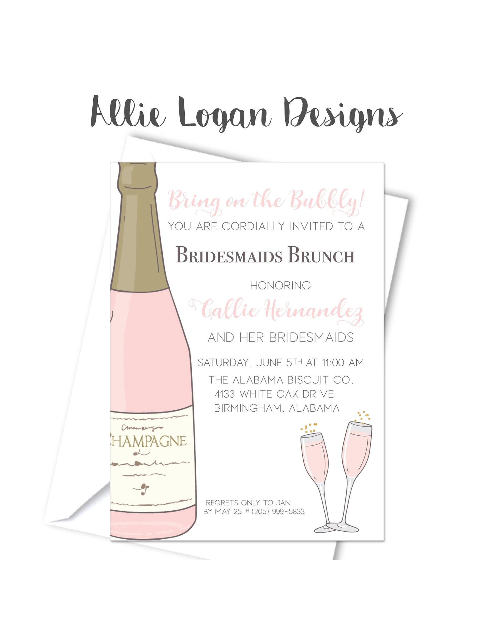 Bridesmaids Brunch Party Invitation