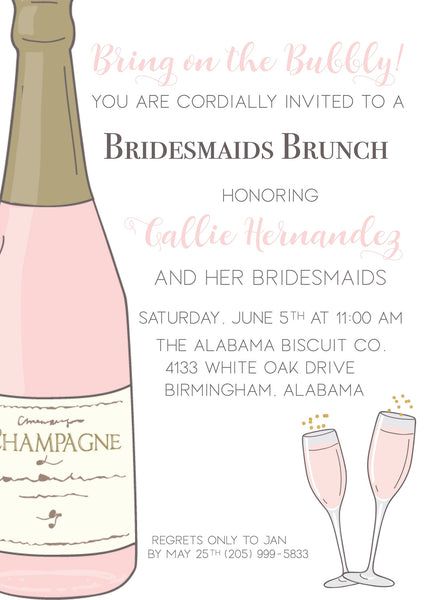 Bridesmaids Brunch Party Invitation