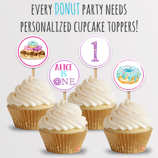 Donut Themed First Birthday Invitation