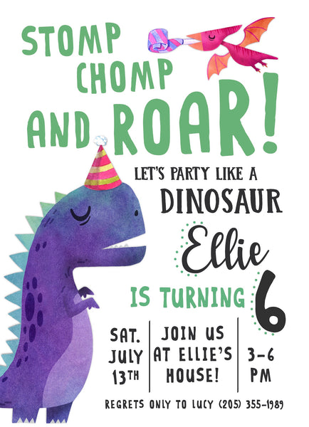Dinosaur Party: Personalized Prehistoric Invitation