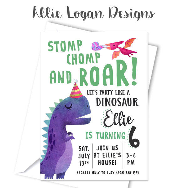 Dinosaur Party: Personalized Prehistoric Invitation