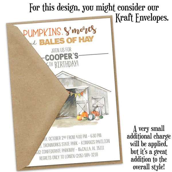 Fall Harvest Birthday Party Invitation