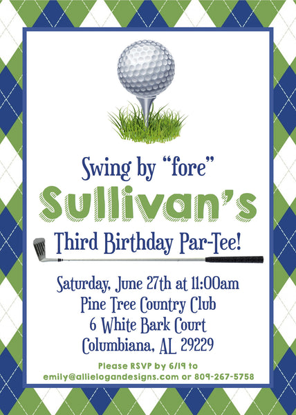 Golf-Themed Birthday Invitations