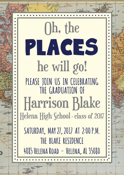 Oh The Places (S)He Will Go - Graduation Announcement