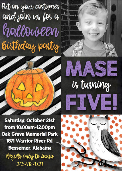 Halloween Party Invitation - Birthday or ANY day!