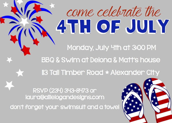 4th Of July Invitations - Party Time Fun