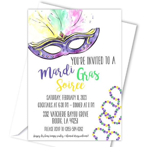 Mardi Gras Personalized Event Invitation