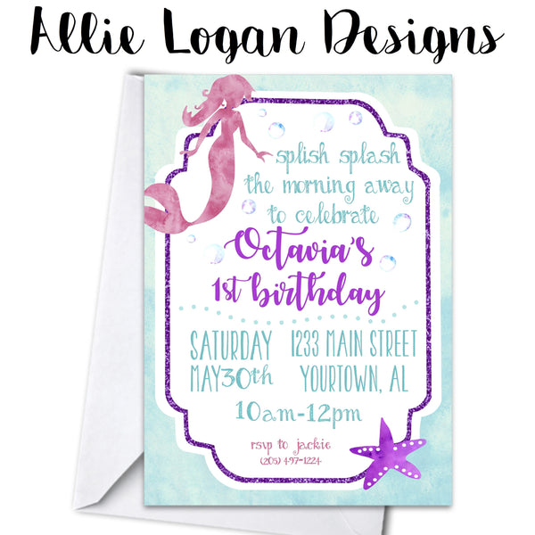 Mermaid / Under The Sea Invitation
