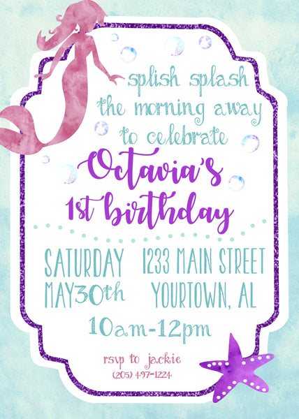 Mermaid / Under The Sea Invitation