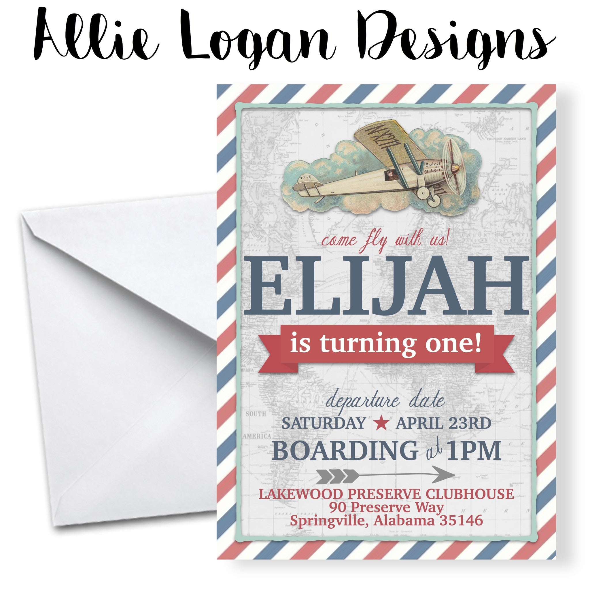 Airplane Birthday Invitations