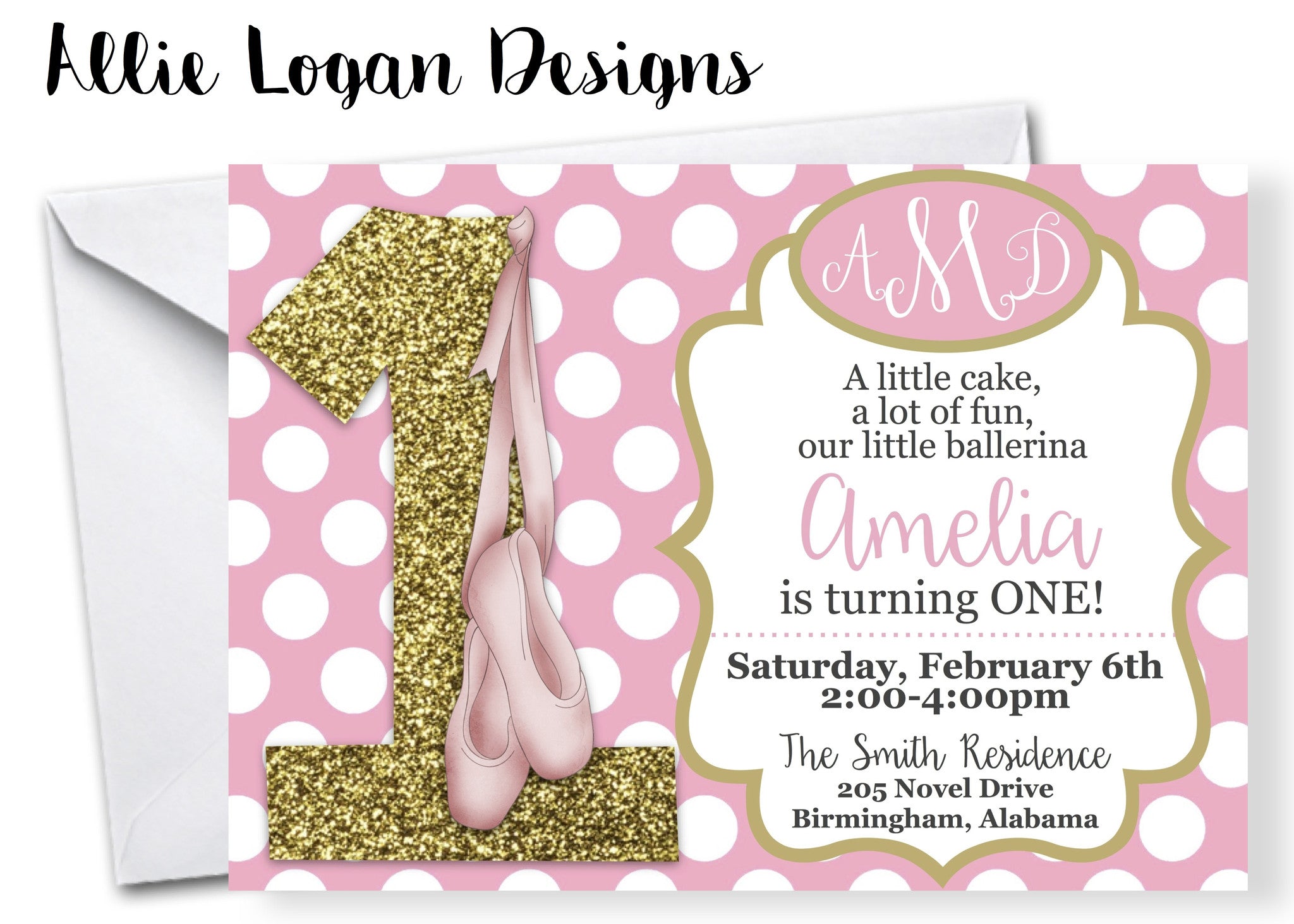 Ballet Themed Birthday Invitations