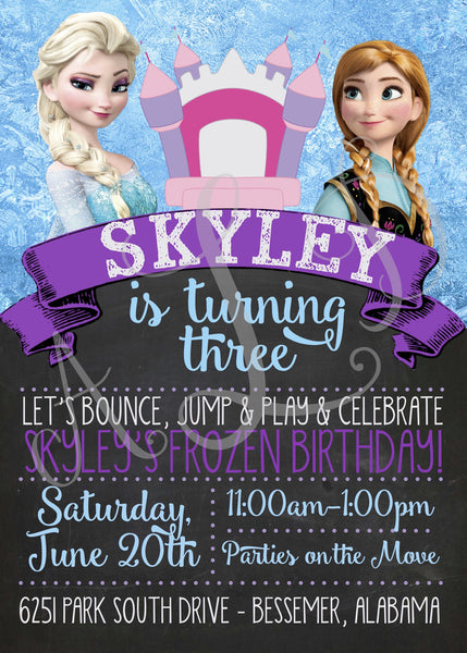 Frozen-themed Bounce-House Invitation