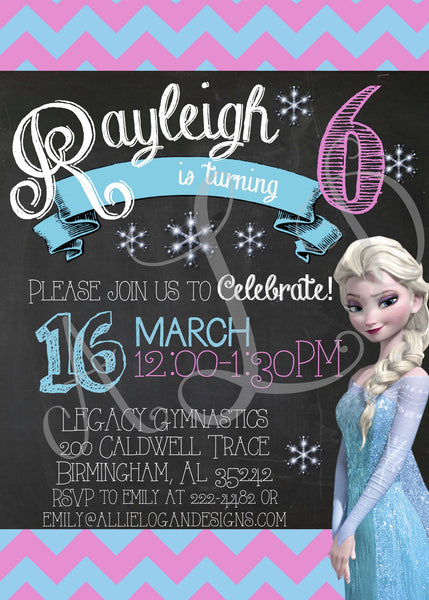 Frozen Birthday Invitation - You Choose: Elsa, Anna, or Olaf!