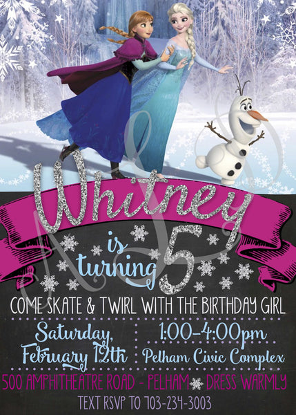 Frozen-themed Ice Skating Invitation