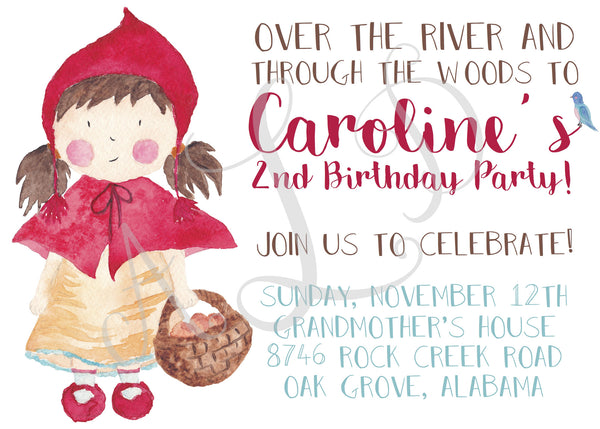 Little Red Riding Hood-Inspired Birthday Invitation