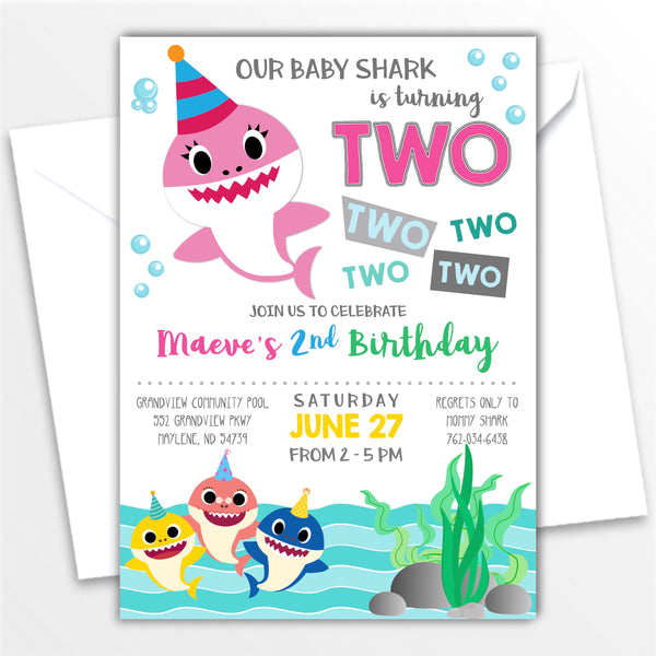 Shark Baby Personalized Birthday Invitation