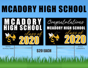 McAdory High School Senior Shout Out Yard Sign