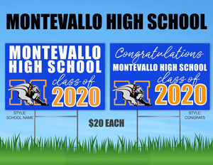 Montevallo High School Senior Shout Out Yard Sign
