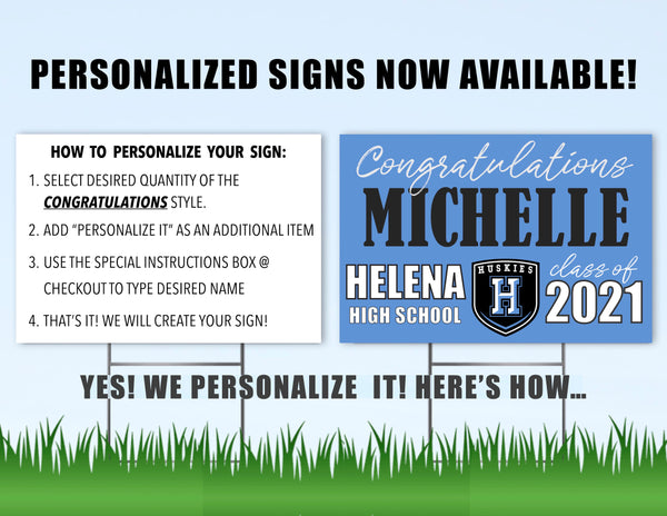 Helena High School Senior Shout Out Yard Sign