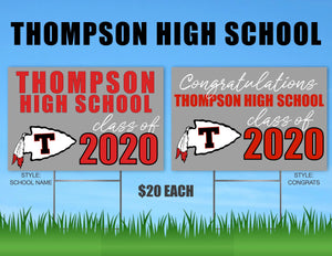 Thompson High School Senior Shout Out Yard Sign