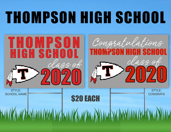 Thompson High School Senior Shout Out Yard Sign