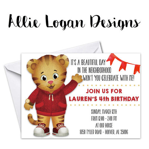 Daniel Tiger - themed Birthday Invitations