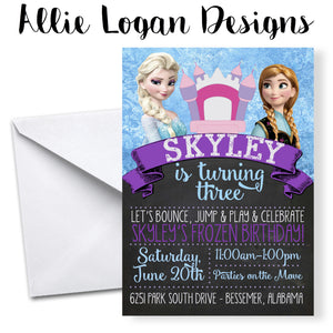 Frozen-themed Bounce-House Invitation