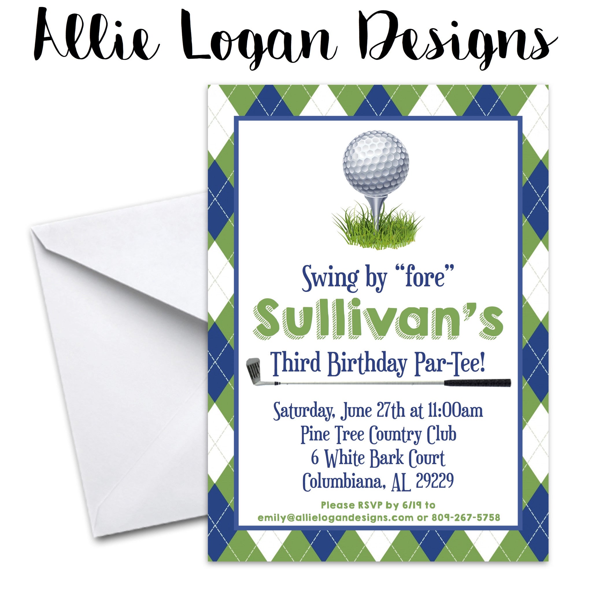 Golf-Themed Birthday Invitations