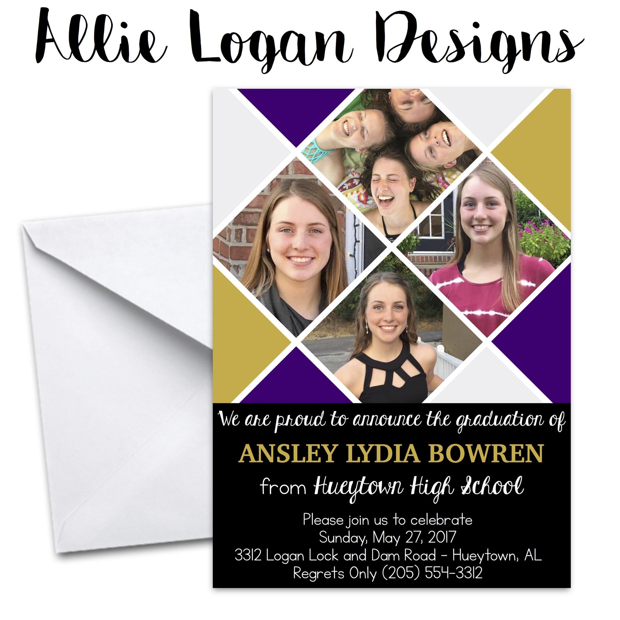 Graduation Announcement - Tiled Squares