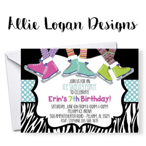 Ice Skating Birthday Invitations