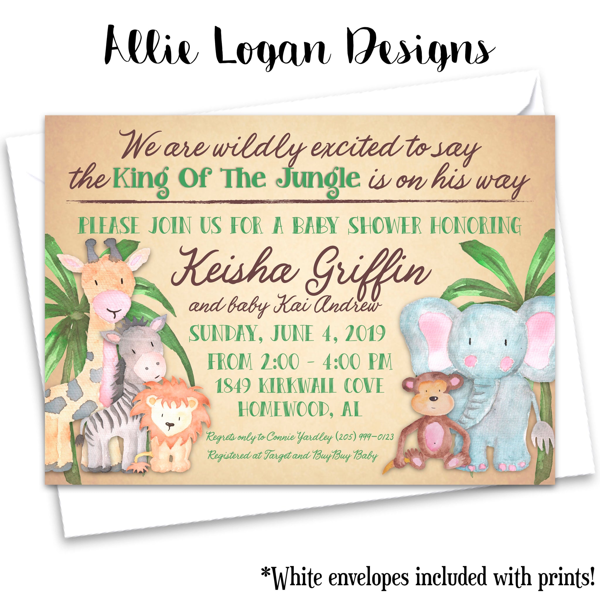 King of The Jungle Baby Shower Invitation