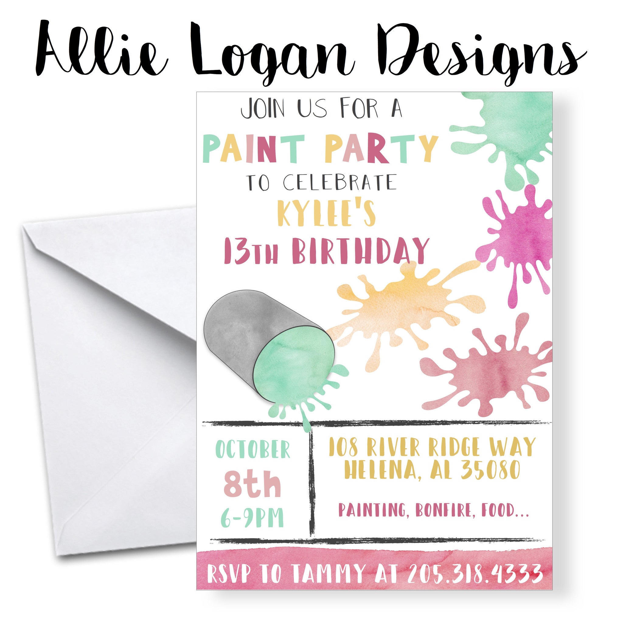 Paint Party Invitations