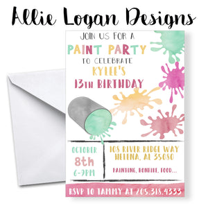 Paint Party Invitations