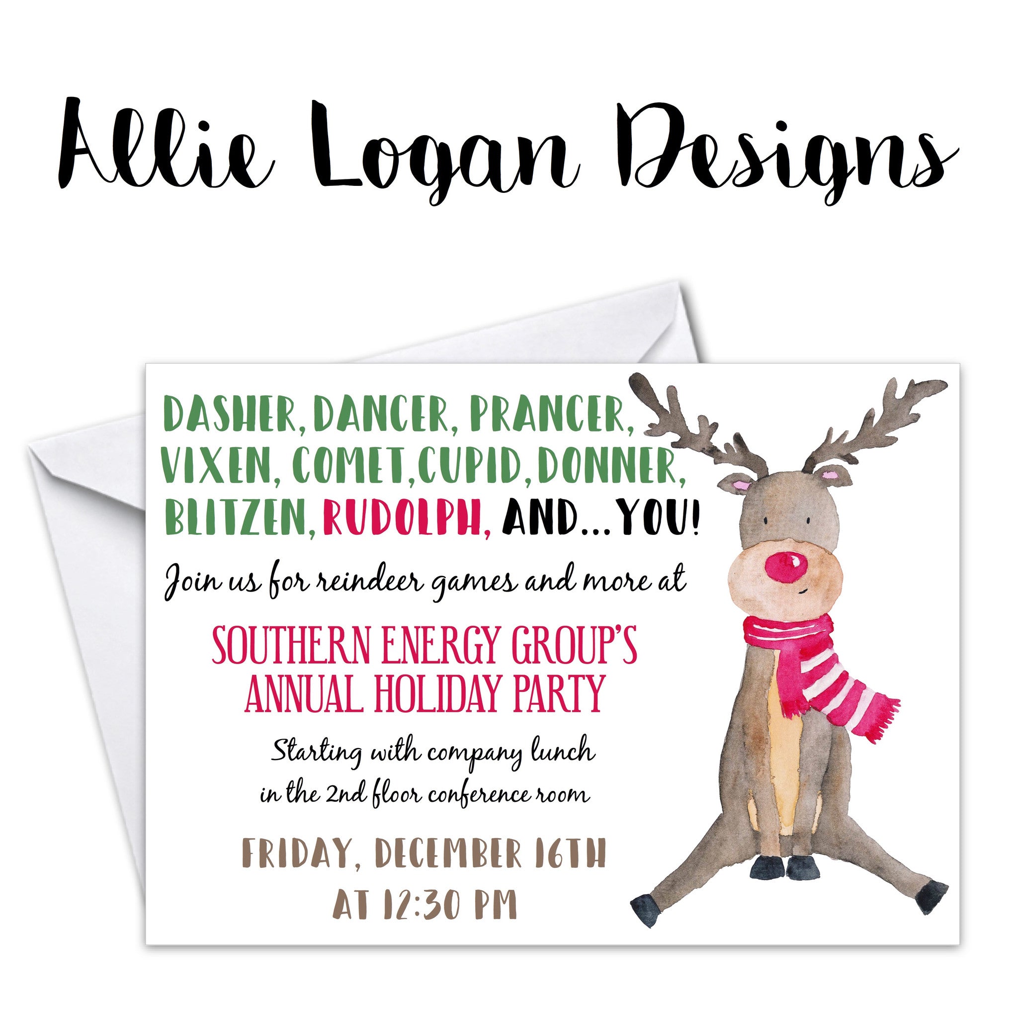 Reindeer Games Holiday Party Invitation