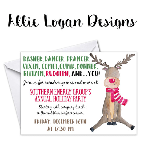 Reindeer Games Holiday Party Invitation