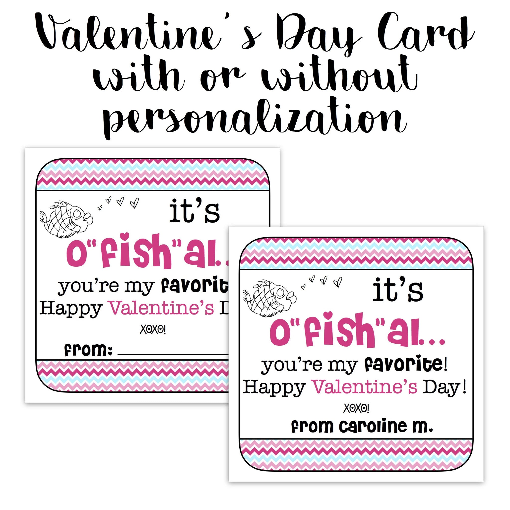 Fish-Themed Valentine Card - PINK!