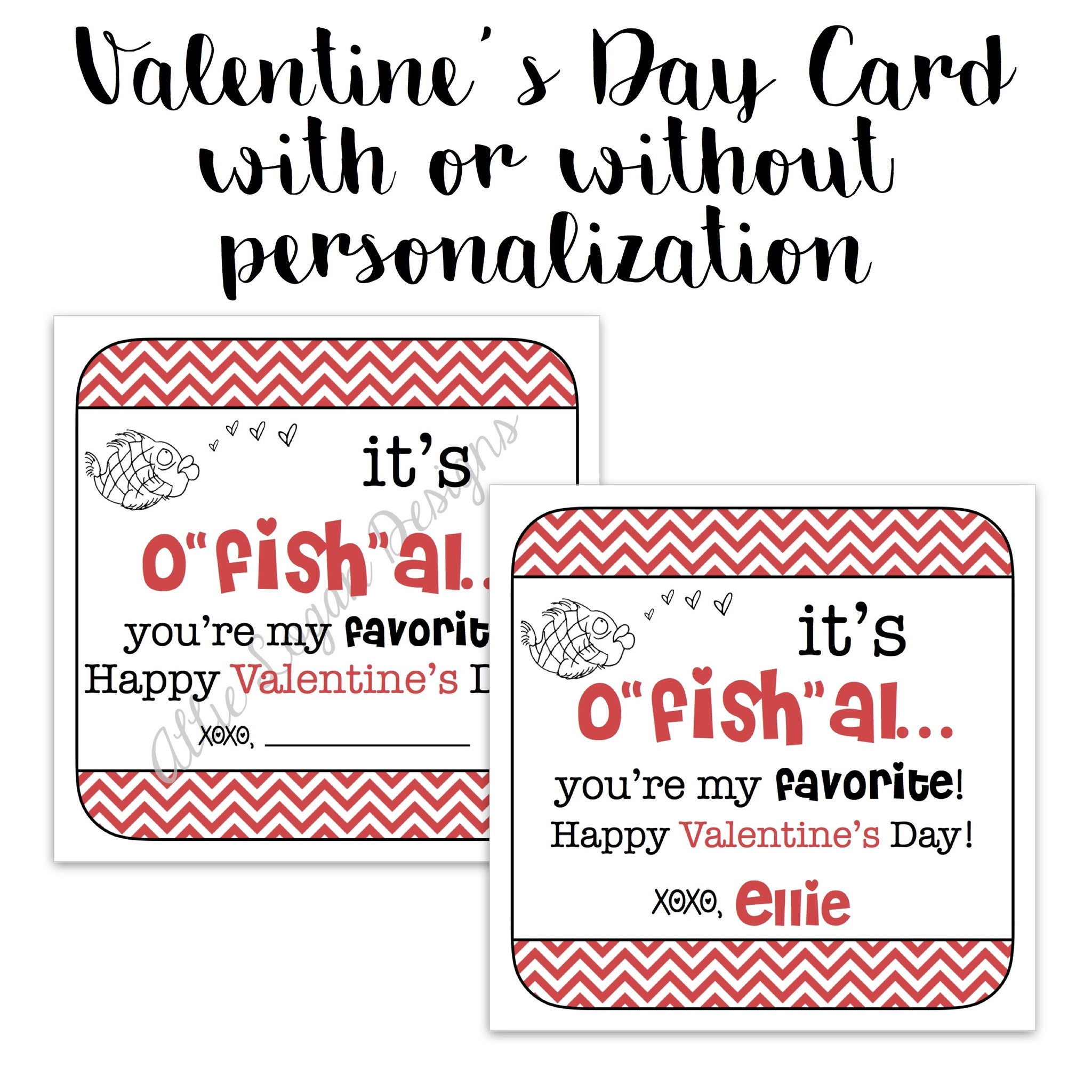 Fish-Themed Valentine Card – Allie Logan Designs