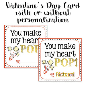 Popcorn-Themed Valentine Card