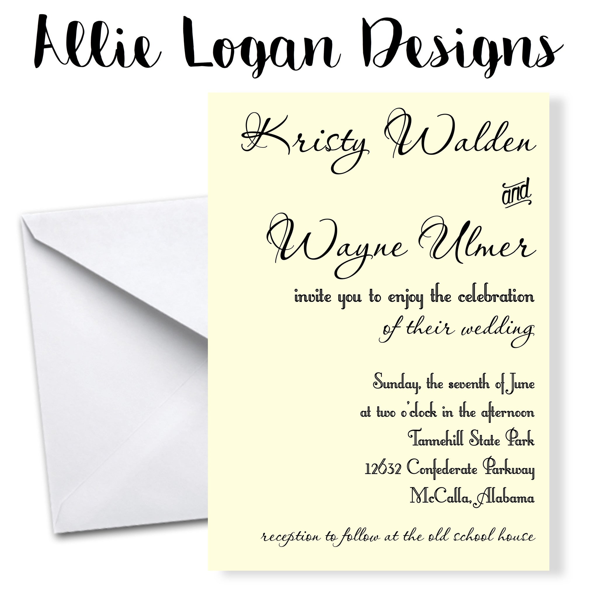 Vintage Calligraphy Wedding Invitations