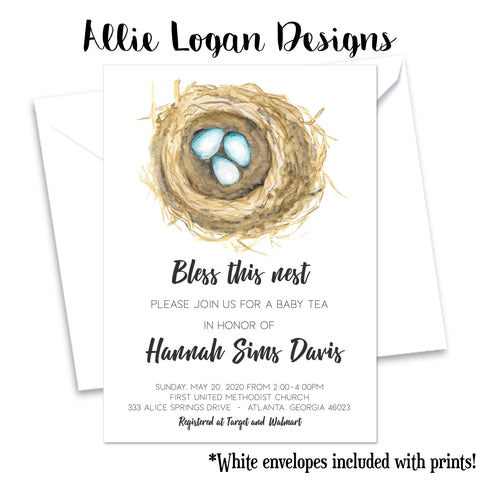 Bless This Nest Baby Shower Invitation - Personalize Your Nest